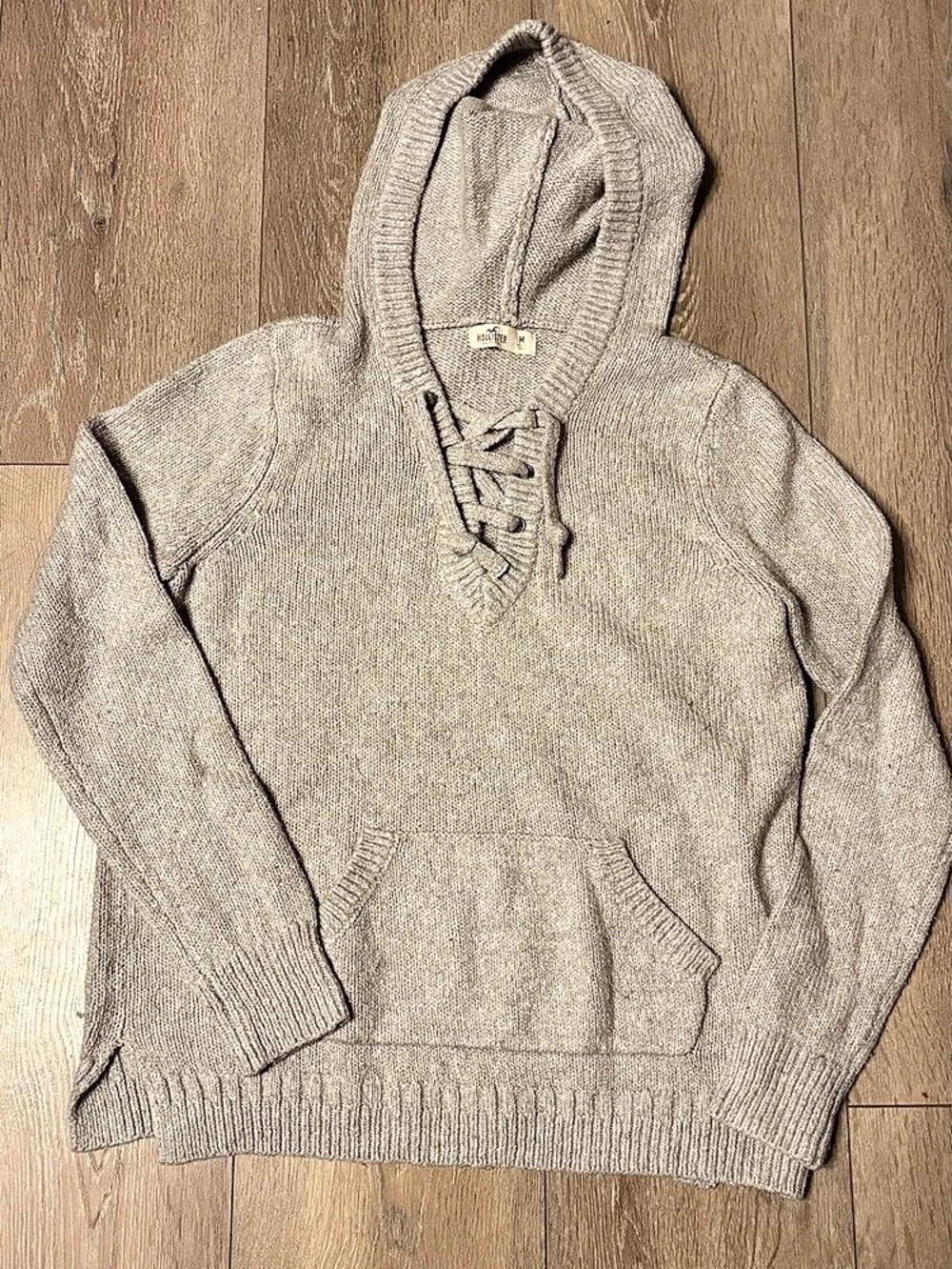 Y2K 20Hollister Hooded Lace-Up Sweater Size Medium